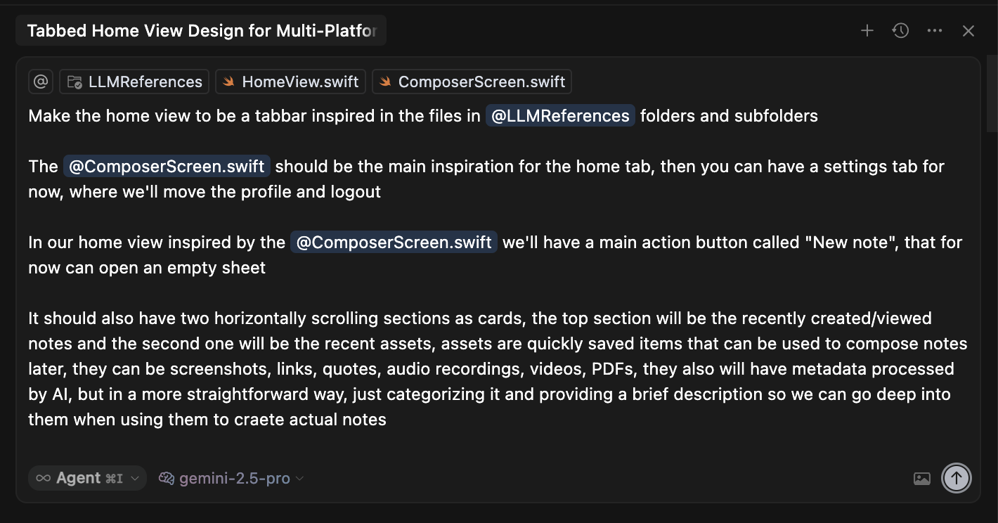 Prompt example for bootstrapping multiplatform app
